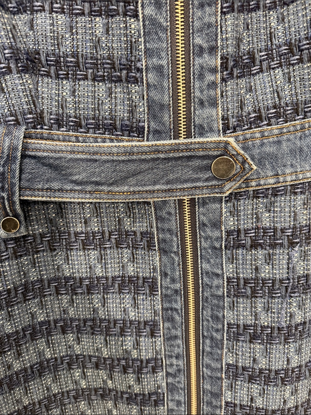Jason Wu Blue Tweed Zip-Front Mini Dress - Picture 3 of 7